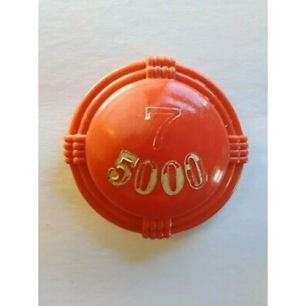 Pinball Machine Cap Vintage Original Part 1950s Red Orange Marbleized 7 5000